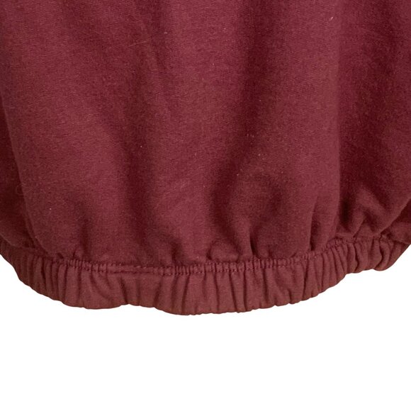 Hamptons Wellness Club Burgundy Cropped Crew Neck Sweatshirt M Spellout Cozy - Picture 5 of 11